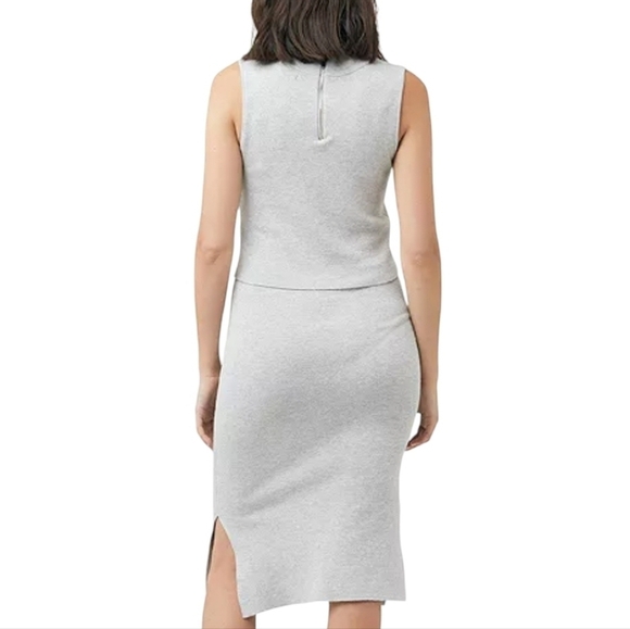 Ripe Maternity Wear | Light Gray Layered Knit Nursing Dress (Size XL) - Picture 16 of 16